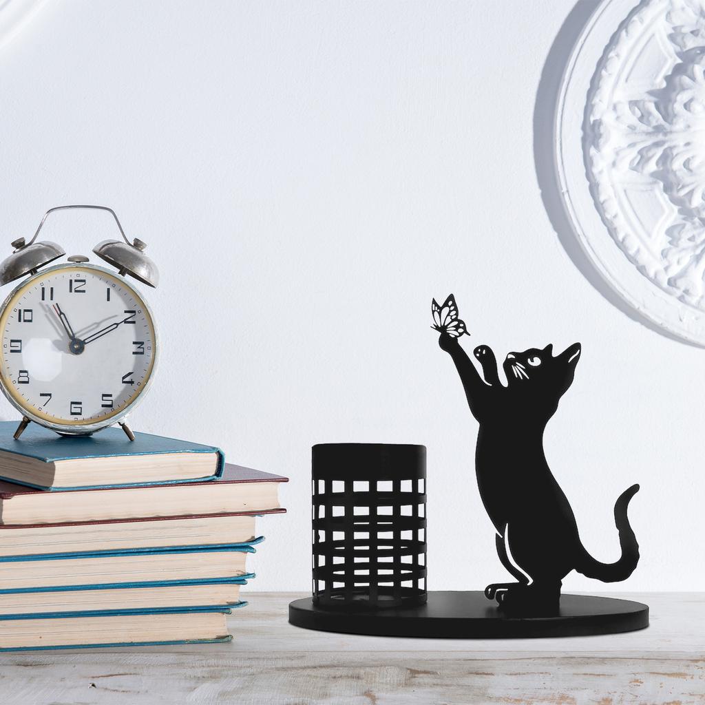 Metal Pen Holder Black Cute Animal Desk Pencil Organizer for Office Home Decor