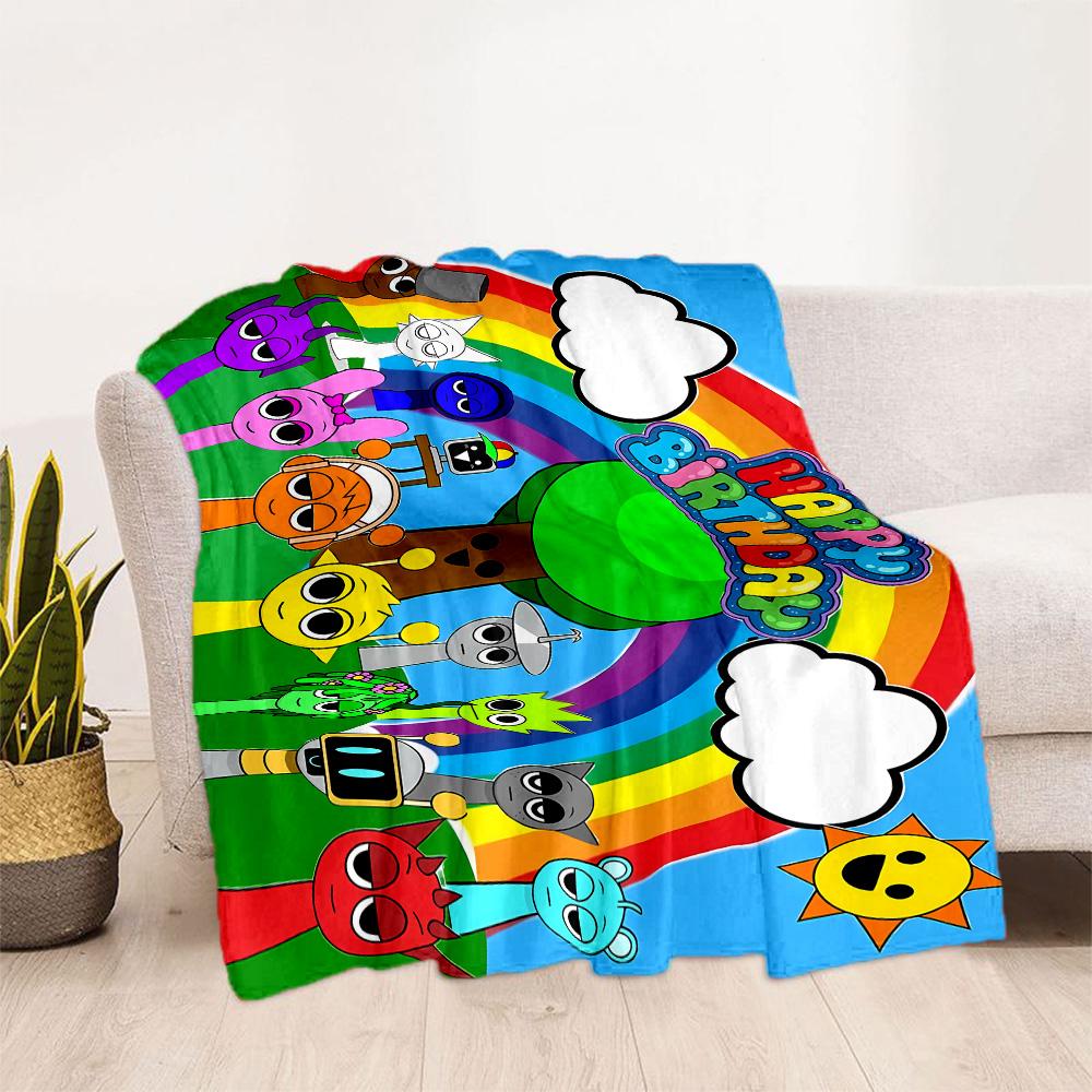 1pc Colorful Birthday Celebration blanket Soft and Warm for Sofa Office Camping Travel Livingroom Great Gift for Friends and Family Comfortable