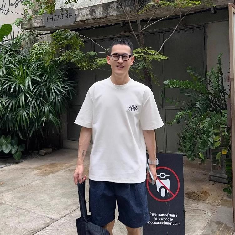 Brand de modă Tricou cu mânecă scurtă cu imprimeu cu litere pentru bărbați Tricou de vară pentru bărbați ins Brand de modă Top casual larg