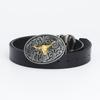 Fashion Personality Western Denim Belt Gold Plated Retro Cow Head Belt Men's Cow Leather Belt