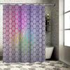 Stylish Rainbow Hexagonal Pattern Shower Curtain - Modern Home Decor for Bathroom Waterproof Durable EasyClean Nordic Minimalist