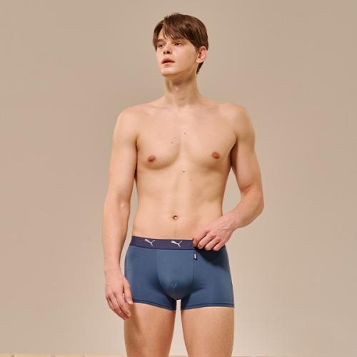 [Puma] Men s Steel Cat Logo Trunks 1pc [Shipped from Korea] 100% Authentic Blue - 095