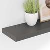 Floating Shelf High Gloss Gray 80 X 23.5 X 3.8 Cm MDF