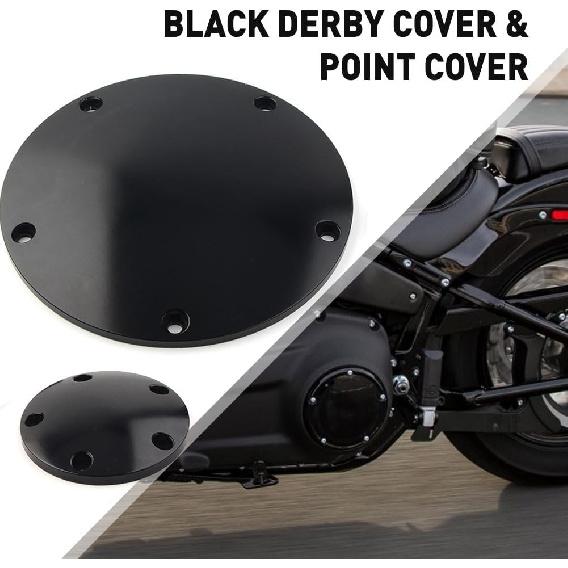 GZYF Motorcycle CNC 5 Holes Derby Cover & Point Cover for Harley Dyna 1999-2017, Softail 1999-UP, Touring FLHT FLHR FLHX FLTR FLHTCUTG 1999-2015,