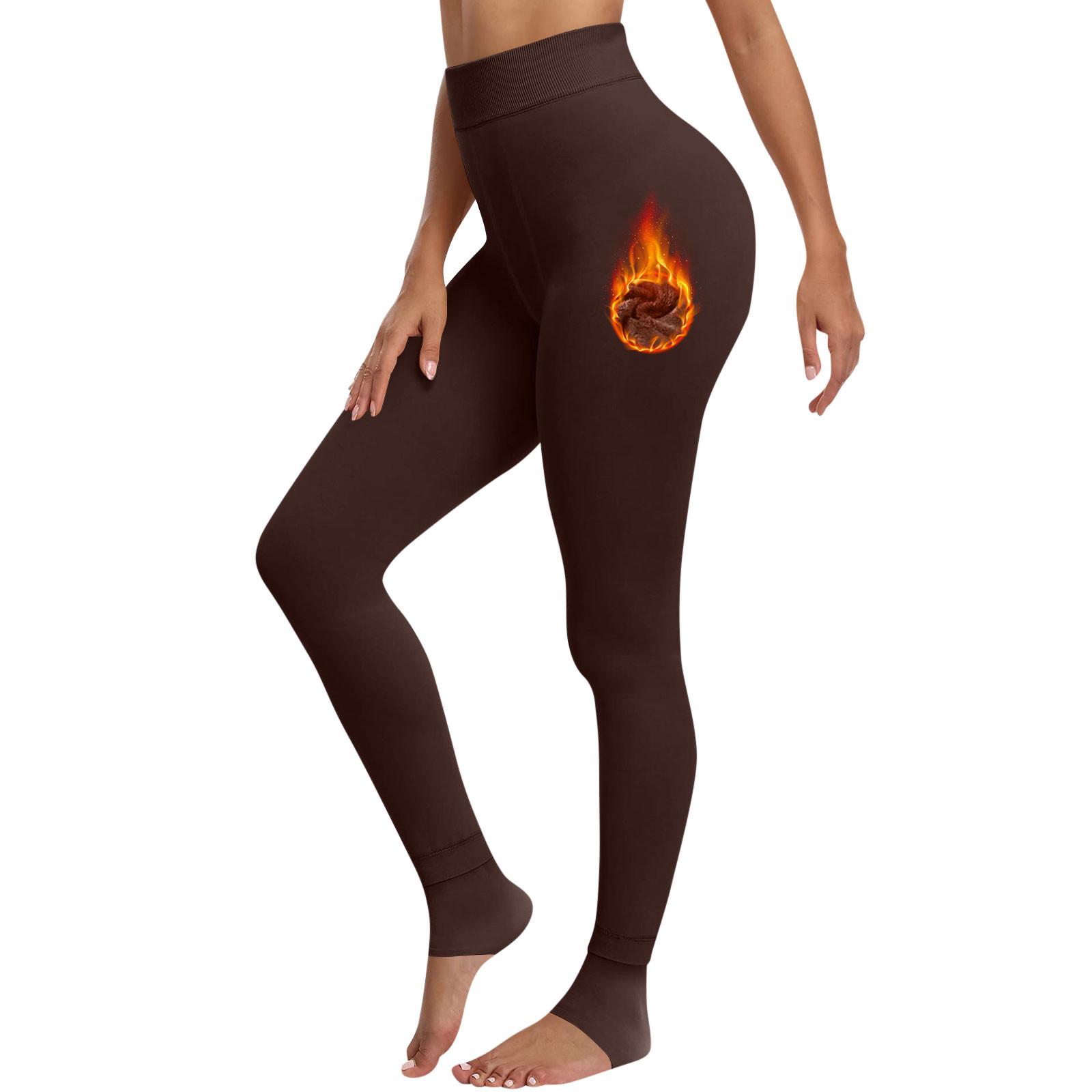 

Женские модные однотонные брюки с утолщенной подкладкой, узкие брюки с высокой талией, теплые брюки One Size кофейный