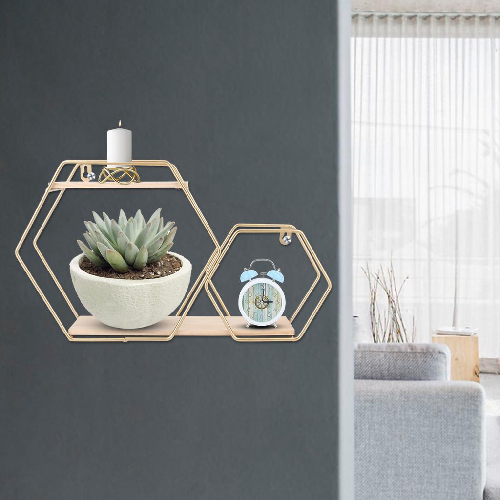 Wall Mounted No Punch Shelves Display Storage Rack   Decoration(Black )