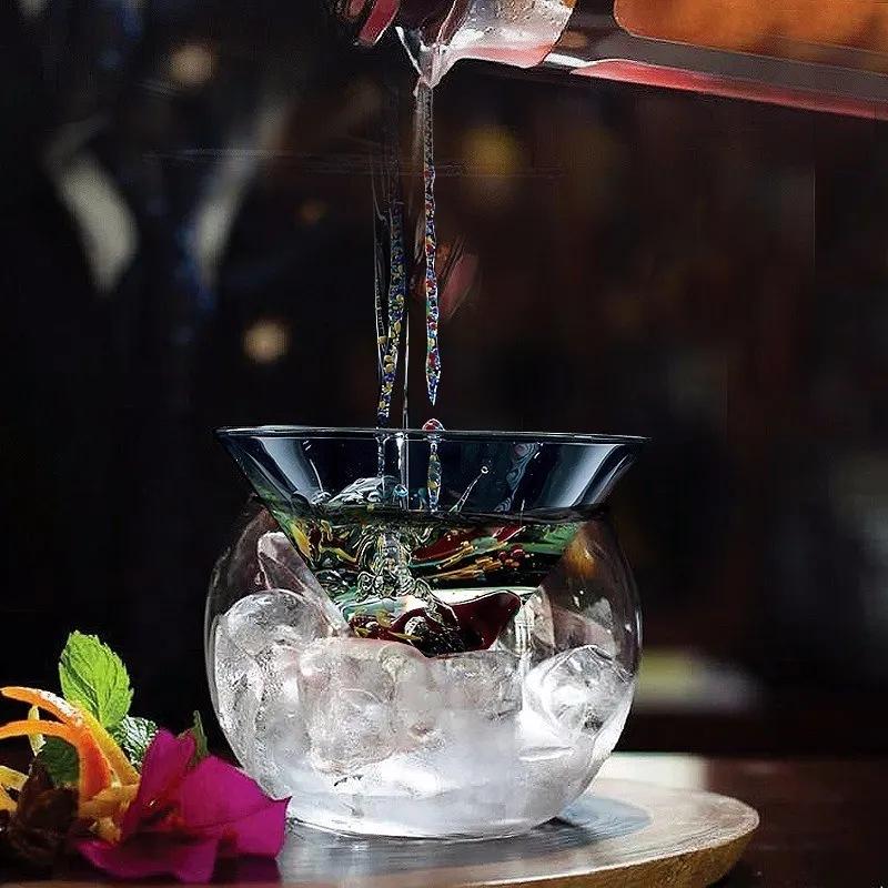 150ml Elegant Sophisticated Wholesale Ball Base Martini Chiller Cocktail Glasses Set Caviar Server Bowl Cool Cup Barware