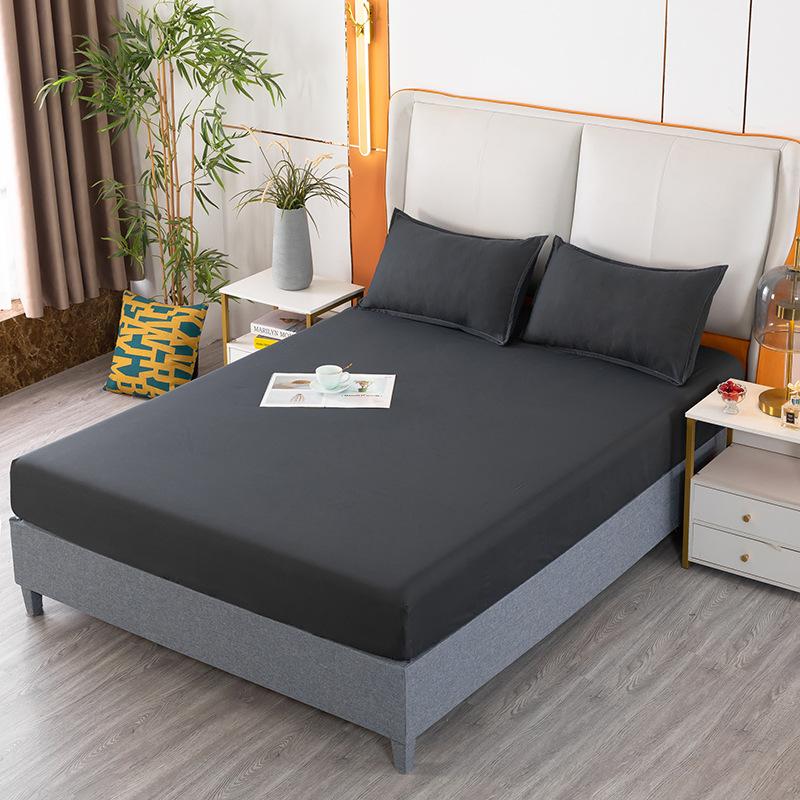 Jednokolorowe Drukowane Prześcieradło Podwójne Prześcieradło Nakrycie na Łóżko Prześcieradło ze Szczotkowanej Bawełny Ochraniacz na Materac Jednoczęściowy Zestaw Trzyczęściowy