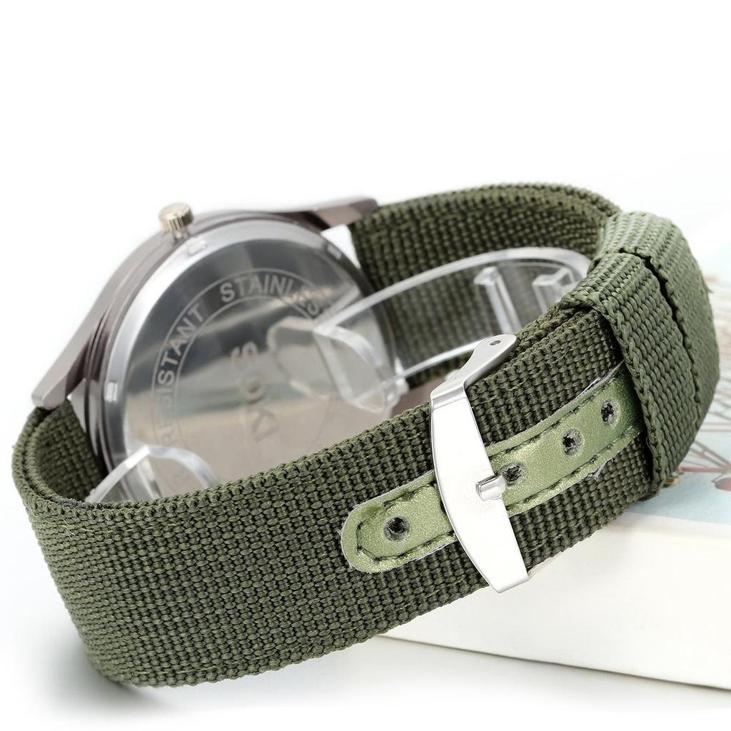 Men's Antique-Style Calendar Watch, Waterproof: Luminous Analog Display, Simple and Stylish Sports Watch, 1224 Quartz Movement, Nylon Strap, Green,