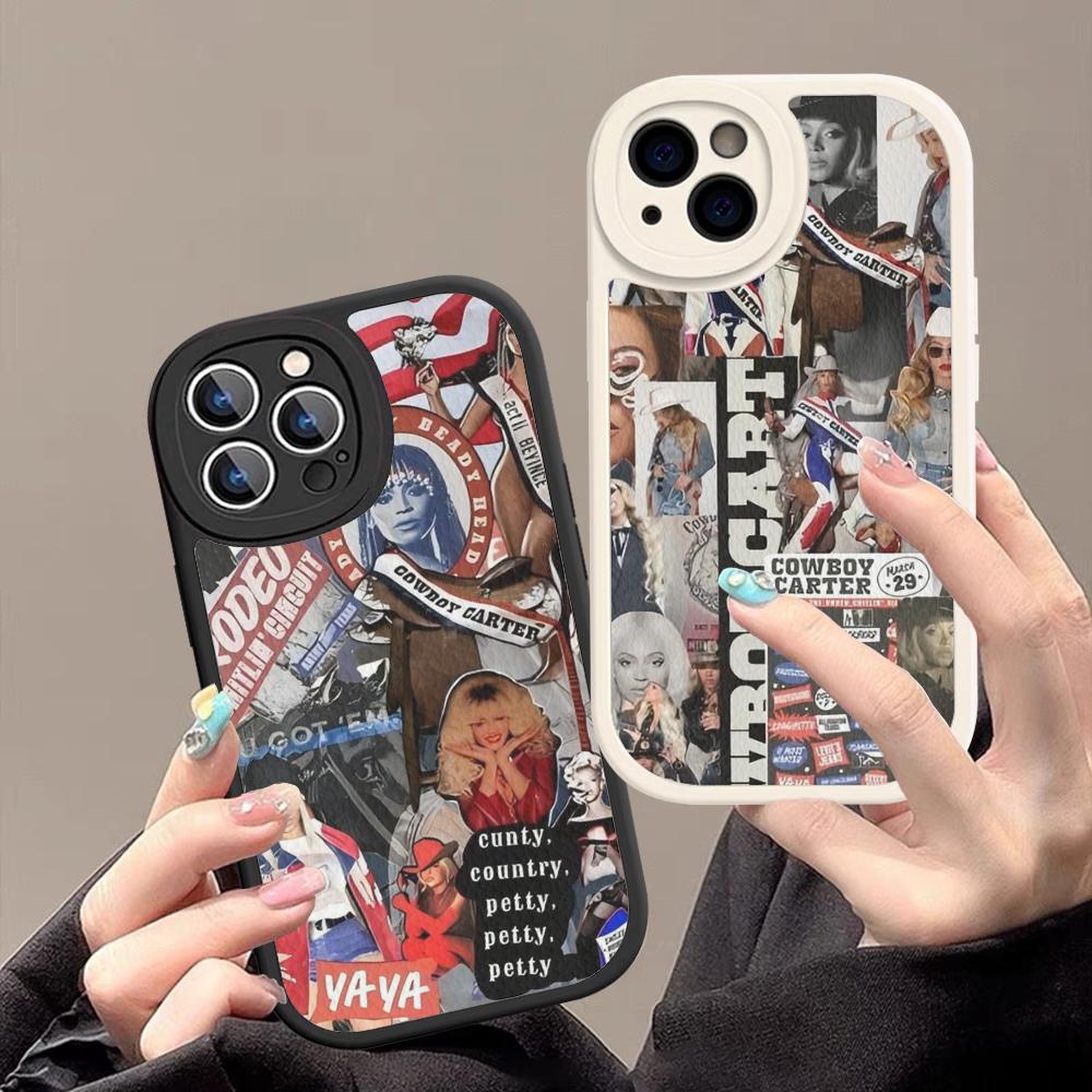 Singer b-Beyonce c-Cowboy Phone Case Hard Leather For iPhone 16 15 14 13 12 Mini 11 14 Pro Max Xs X Xr 7 8 Plus Fundas