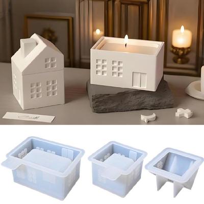 Chimney House Candle Cup Molds Storage Jar Silicone Molds Plasters Molds Epoxy Resin Molds Castings Molds