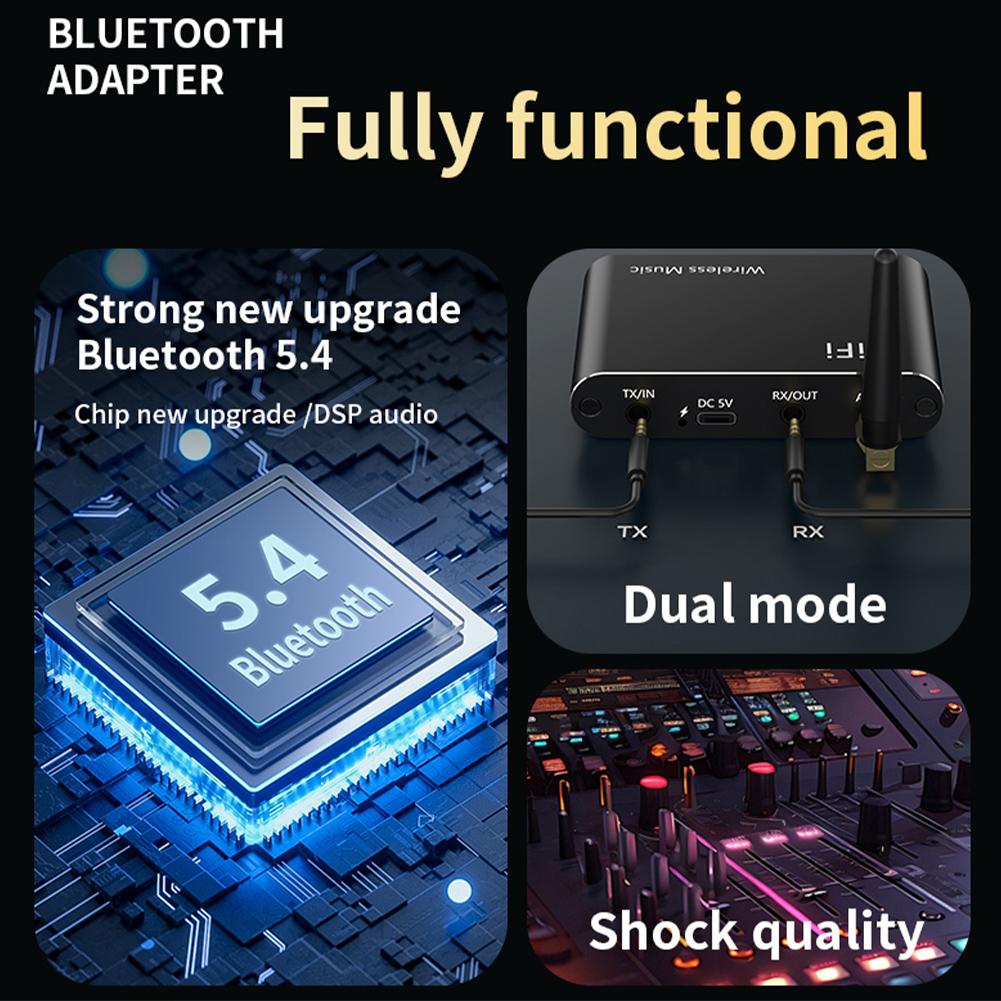 Bluetooth-Compatible 5.4 Audio Adapter BT/U-Disk Play HiFi Music Wireless Adapter Stereo Audio Receiver for Home and Car Stereo