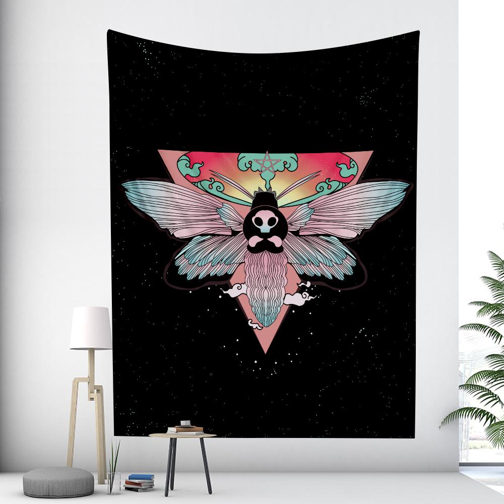 Vintage botanische Blumen Tarot Schmetterling Wandteppich Wandbehang Hexerei Dekoration Hippie Boho Wandteppich Zimmer Wohnheim Home Decor