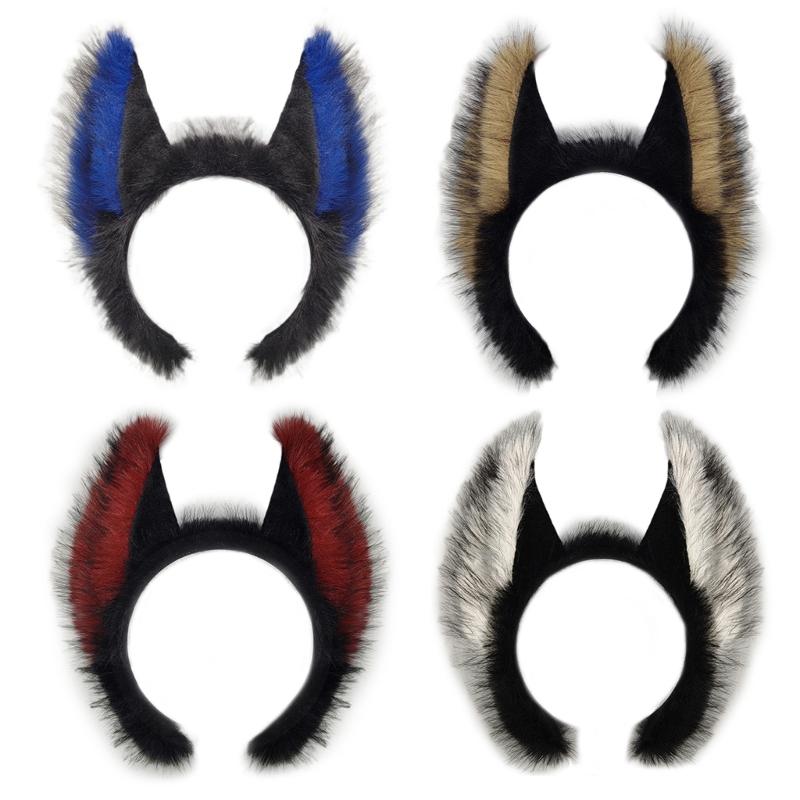 Wolfsohr Haarband Weicher Tierohr Haarreif Haarstyling-Accessoire Für Halloween Anime Kostüm Party Rollenspiel Kopfschmuck