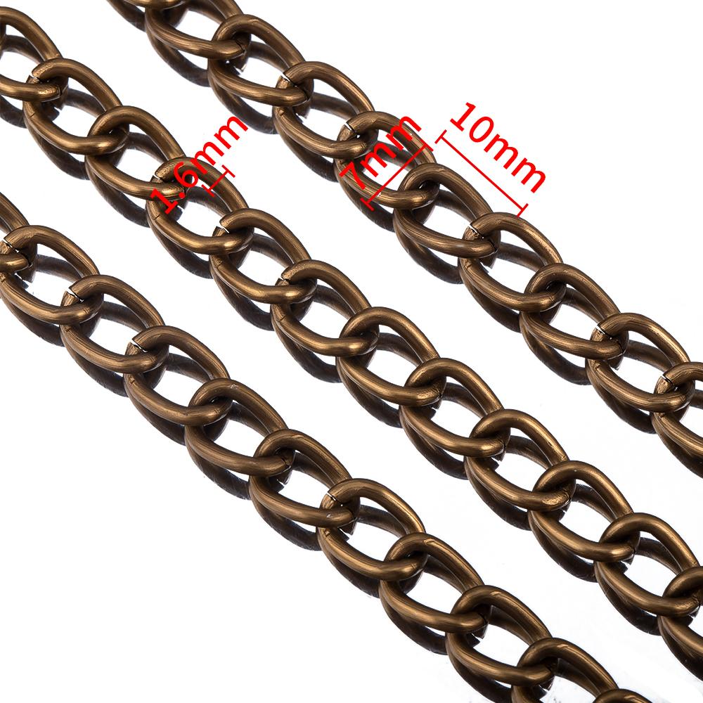 2M 1M 0.5M Aluminium Chain Curb Twisted Chain Links for DIY Handmade Necklaces Bracelets Jewelry Making Accessories Multi Color