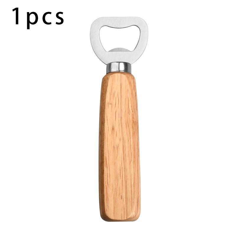 Wooden handle beer bottle opener Commercial wooden bottle opener Stainless steel bottle opener Creative bottle opener
