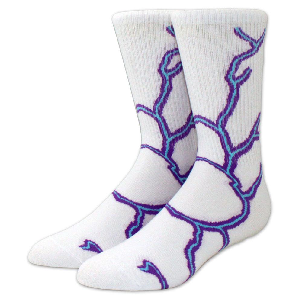 1 paire de chaussettes amusantes de skateboard hip hop à carreaux et flammes éclair pour hommes