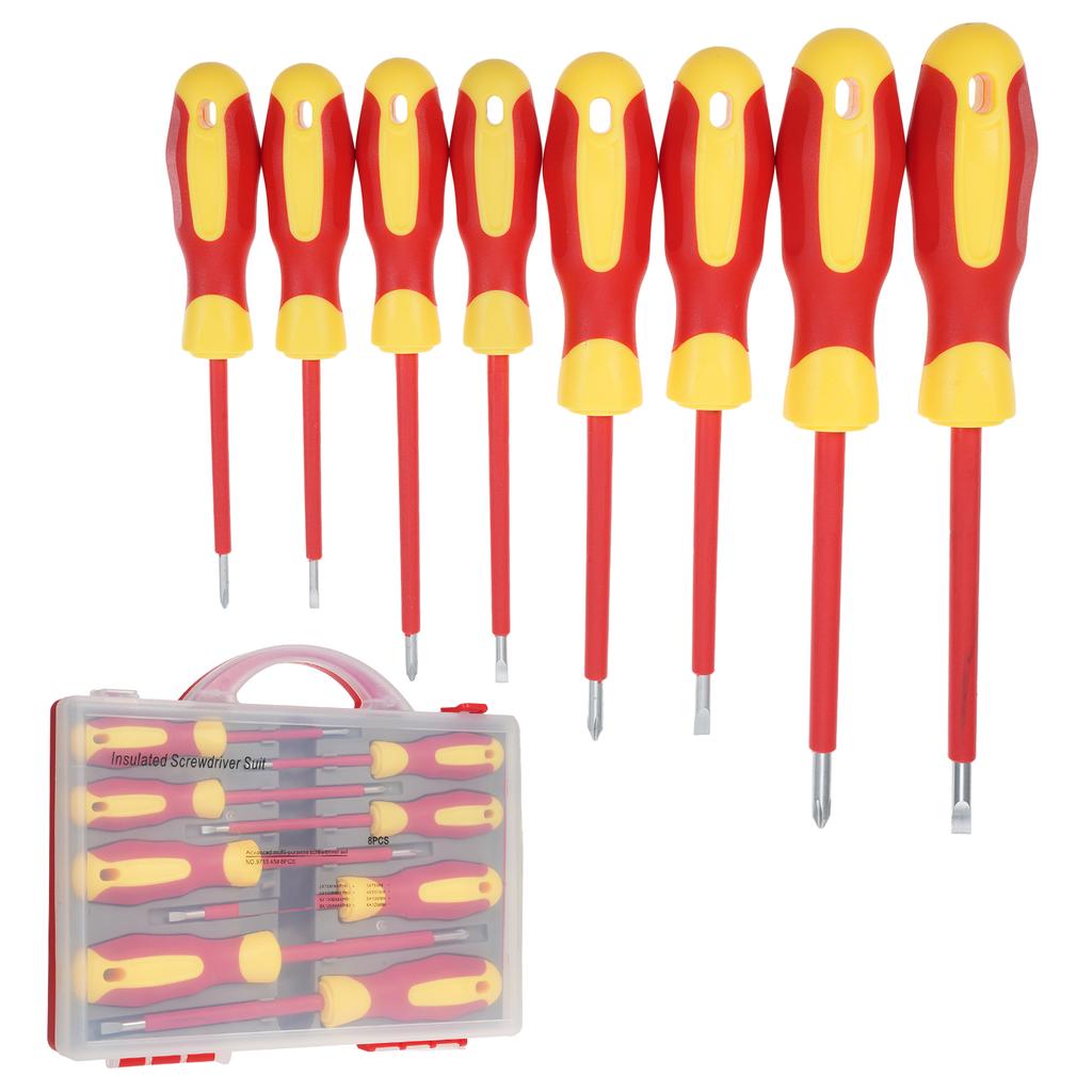 PENGGONG 9715 8PCS 500V Insulated Screwdriver Set, Magnetic Single-Head Insulated Screwdriver Set,
