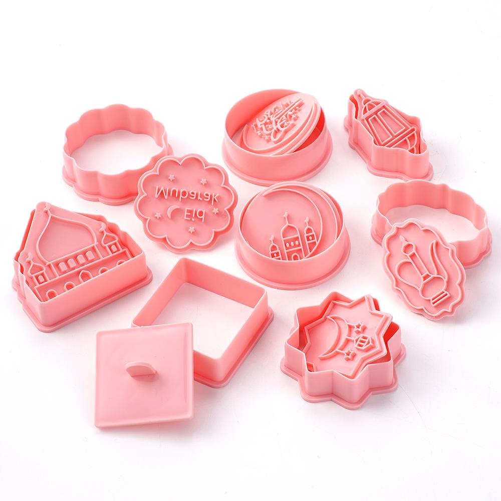 8PCS Cookie Molds Cartoon Element Plastic Cookie Cutting Molds Fondle Baking Tools For Ramadan Festival /Party/ Cookie Molds