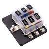 Protective Components Fuses and Accessories for Car Blade Fuse Box Holder 6 Ways Modified Terminal Block with LED Warning Light Electronic Accessories