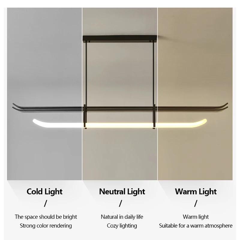 Chinese Retro Minimalist Black Long Chandeliers Home Decor LED Lamp for Bar Dining Room Study Light Suspension Luminaire