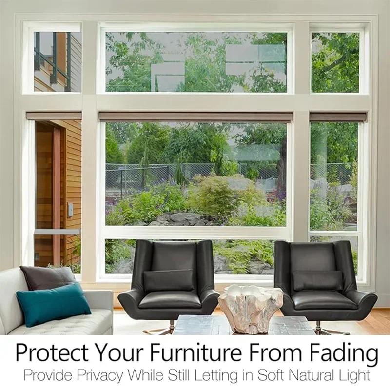 Glass Privacy Film One Way Daytime Privacy Static Cling Sun Blocking Anti Uv Reflective Window Tint For Home And Office