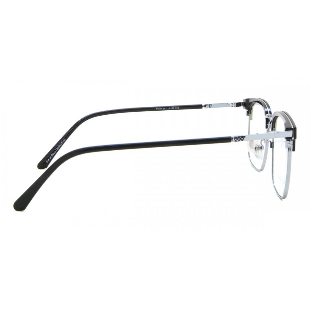 Full Rim Browline Black Silver Smartbuy Collection Hezzy 71007 C13 Fashion Unisex Eyeglasses