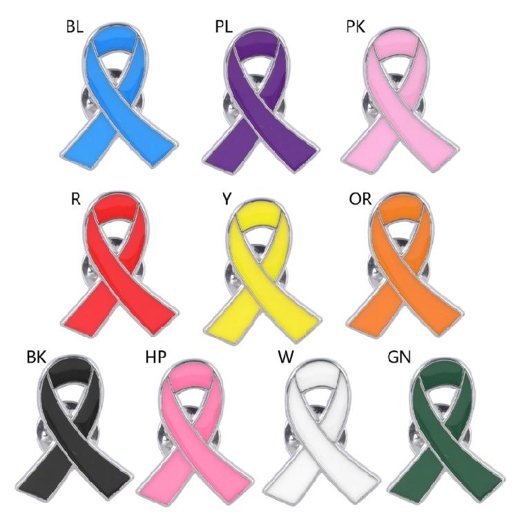 Breast Cancers Awareness Pin Alloy Material Corsage Pin Ribbon Enamel Pins