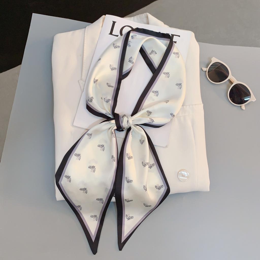 Luxus Design Pferde Muster Seiden Schal Stirnband Halstuch Foulard Weibliche Haarschals Nackenbinde Dünne Schals Weiches Satin Dame