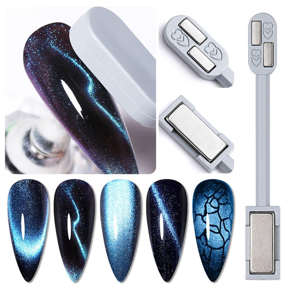 1 szt. Dwugłowy magnetyczny żelowy lakier do paznokci w kształcie kociego oka w sztyfcie do lakieru żelowego do paznokci mocny i łatwy w użyciu Nail Art długopis magnetyczny narzędzia