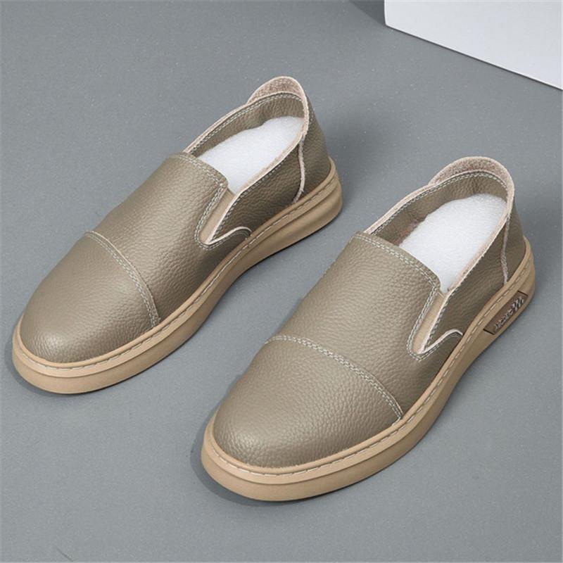 New Fashion Driving Loafers New Men's White Black Genuine Leather Shoes Male Walking Sneakers Footwears Zapatos Hombre