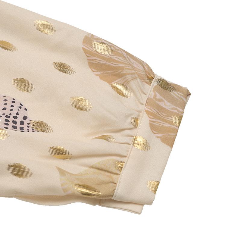 Autumn and Winter Fashion Casual Women's Loose Women's Lapel Printed Shirt