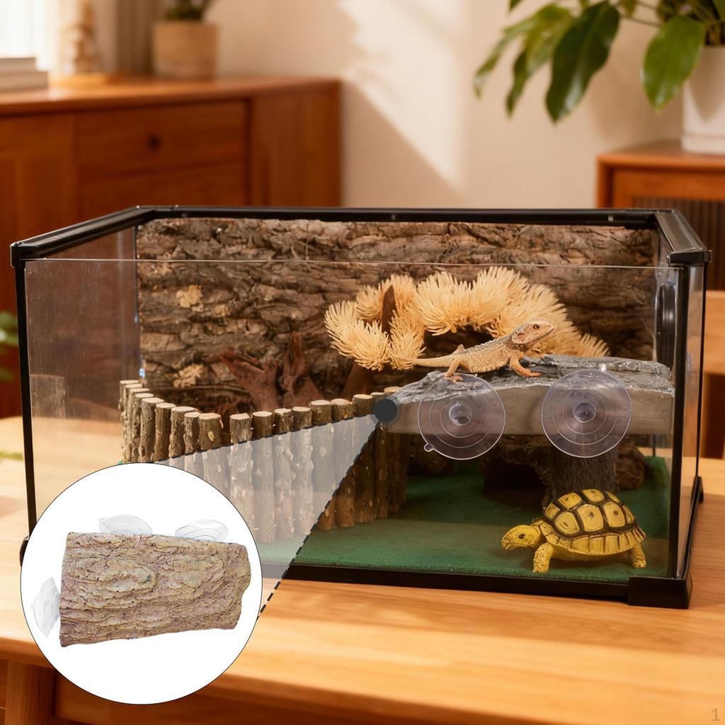 Turtle Basking Reptiles Dock Resting Terrace Stone Climbing Step with Suction Cups for Turtles