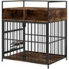 Dog Crate Furniture, Dog Cage with Rotatable Feeding Station and Storage Shelves, End Side Table Indoor Pet Kenne