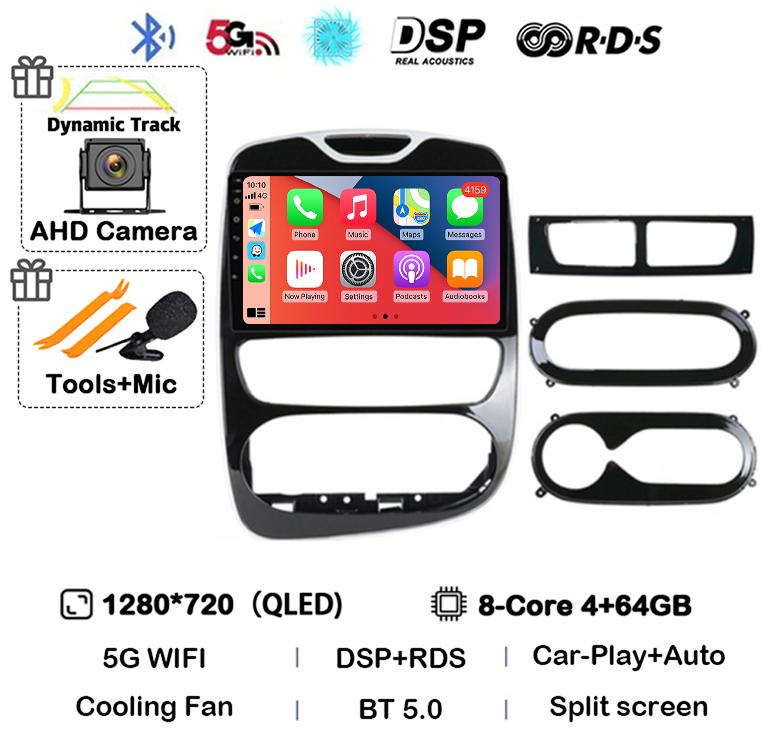 Android 14 Carplay Auto WIFI+4G For Renault Clio 3 4 2012 - 2015 2016 - 2018 Car Radio Multimedia Video Player Stereo Audio GPS
