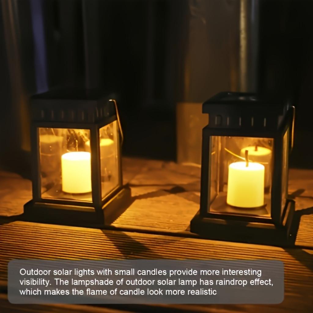 Solar Lanterns, Flickering Flameless Candle LED Lights, Solar Lights Garden Outdoor Hanging Decoration for Table, Patio, Outdoor Party Decoration