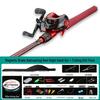 Red ML Power Long Cast Baitcasting & Spinning Rod Set with Integrated Handle