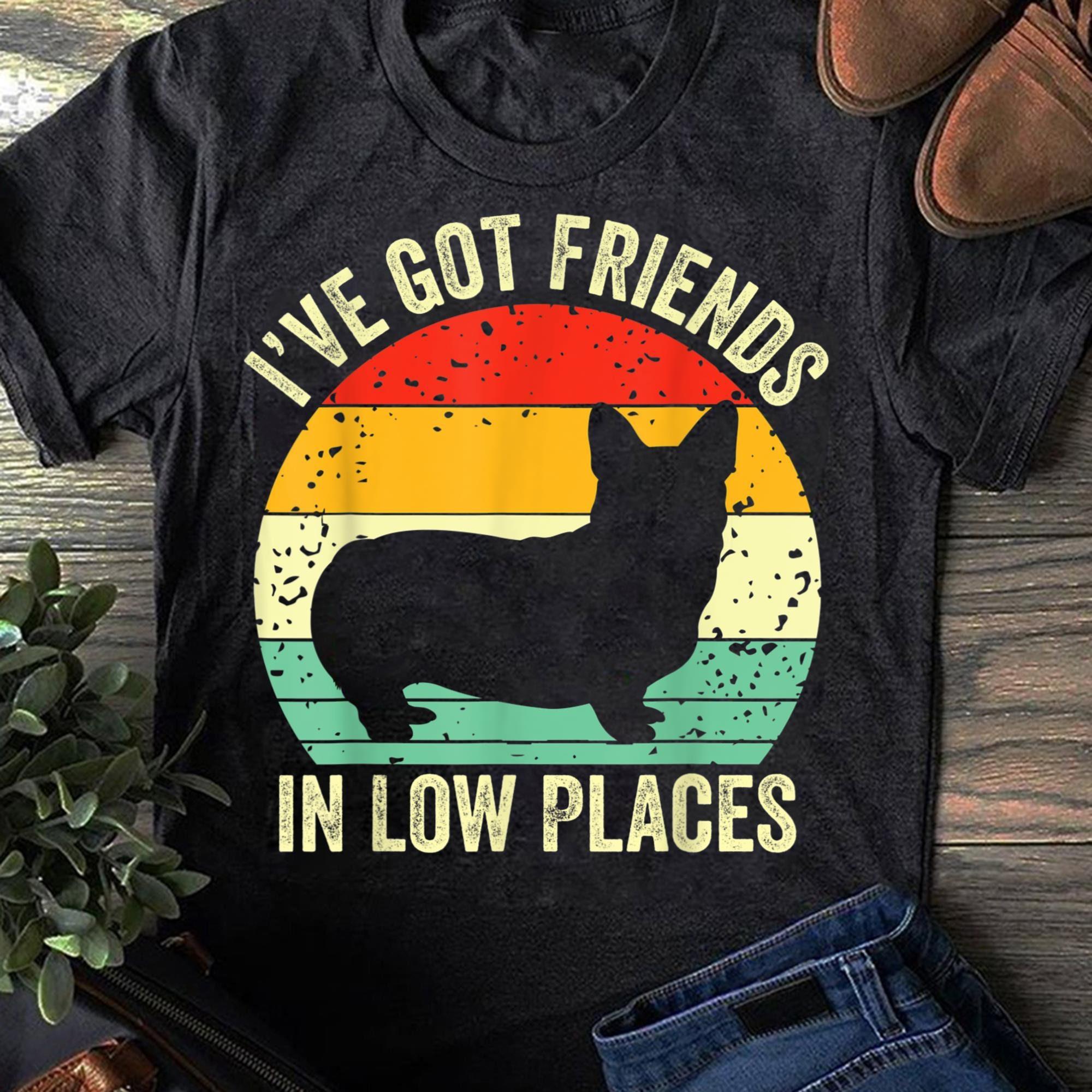 Retro Corgi T-Shirt Funny Dog Lover Women T Shirt Cotton Tops S чёрный