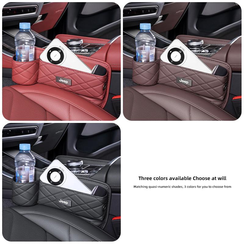 Car Seat Gap Storage Bag Organizer Box Auto Cup Holder For Jeep Grand Cherokee Wrangler JK Gladiator Compass Renegade Wagoneer AMP1