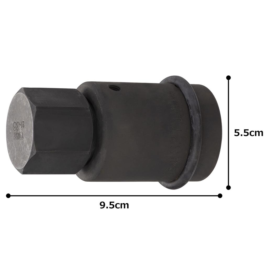 TONE Impact Hexagon Bit Socket Drive Angle Width Across Flats 36mm 2 Items (replaceable) 8AH-36H 25.4mm (1") Contents