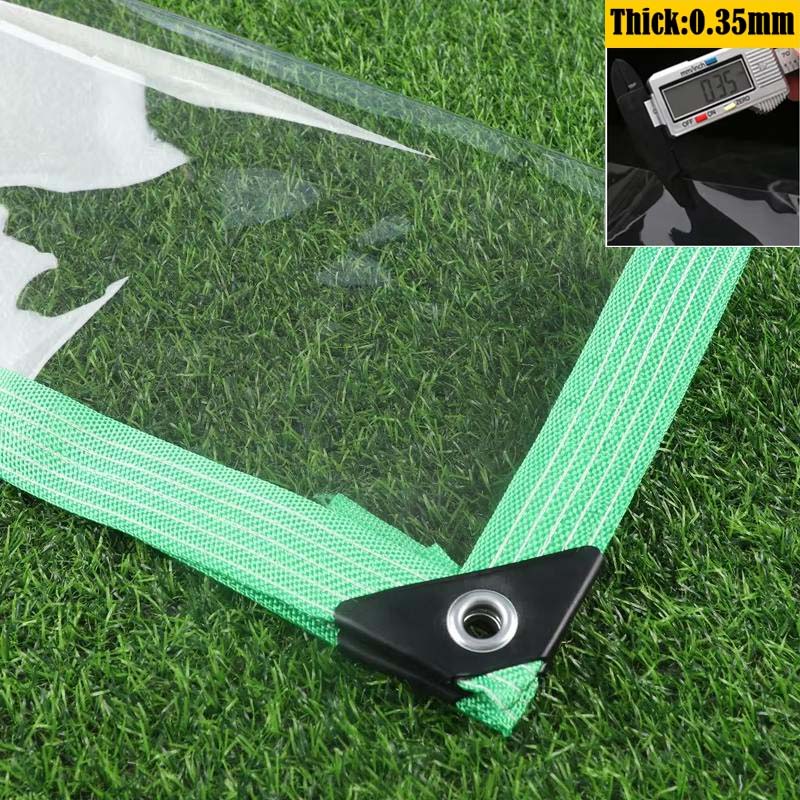 0.35mm Heavy Duty Clear PVC Vinyl Tarpaulin Outdoor Pergola Winter Curtain Insulation Film Tarp Garden Plants Fence Raincover