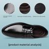 Mens Leather Shoes Formal Business Oxford Shoes with Hidden Height Increase Breathable Hollow Design Wedding Groom Shoes