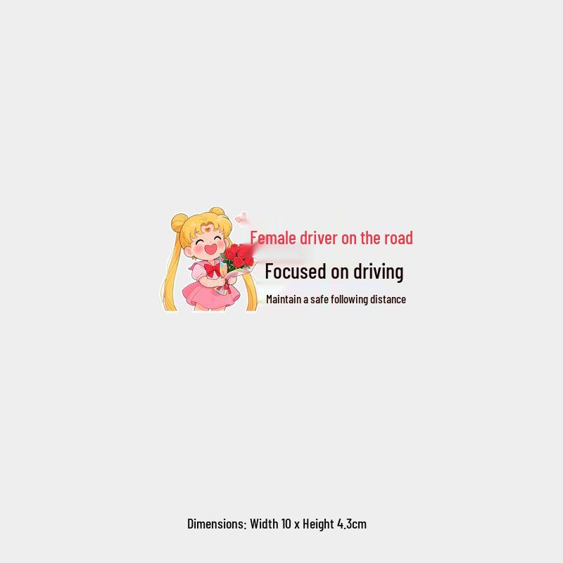 

Creative Female Driver Sticker: Focused & Safe