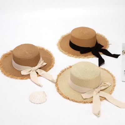 New Tassel Female Lace Bow Bowknot Straw Hat Summer Women Ladies Casual Floppy Sun Hat Ribbon Sunscreen Cap for Beach