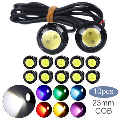 10Pcs 23mm Auto LED Eagle Eye Licht DRL Tagfahrlicht Backup Rückfahr Parkplatz Signal Lampen