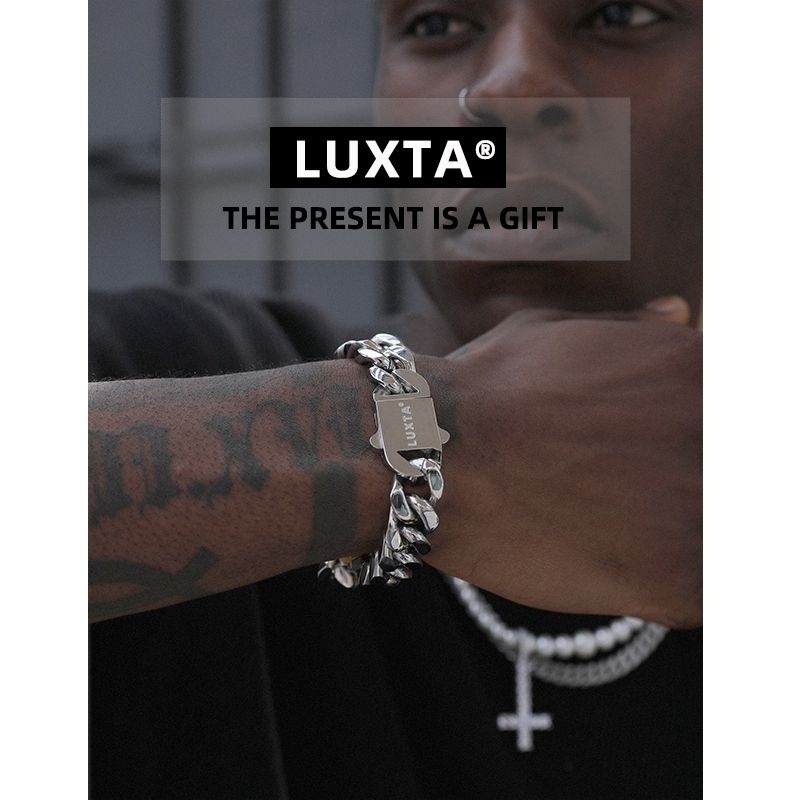 Luxta Three-Dimensional Cut Cuban Bracelet Hip Hop Men s Titanium Steel Cuban Link Chain Fashion Popular Cuban Bracelet 14mm 20cm