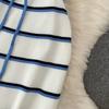 Casual Striped Crew-Neck Sleeveless Knit Top and High-Waisted Slimming Bodycon Midi Skirt Sets Summer Knitted Two Piece Sets for Women