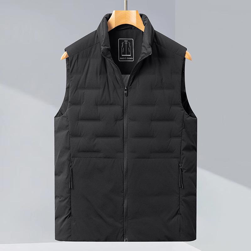

Couple Style Light Luxury Down Stand-Collar Vest: Lightweight, Casual, Warm Winter Outerwear. L чёрный
