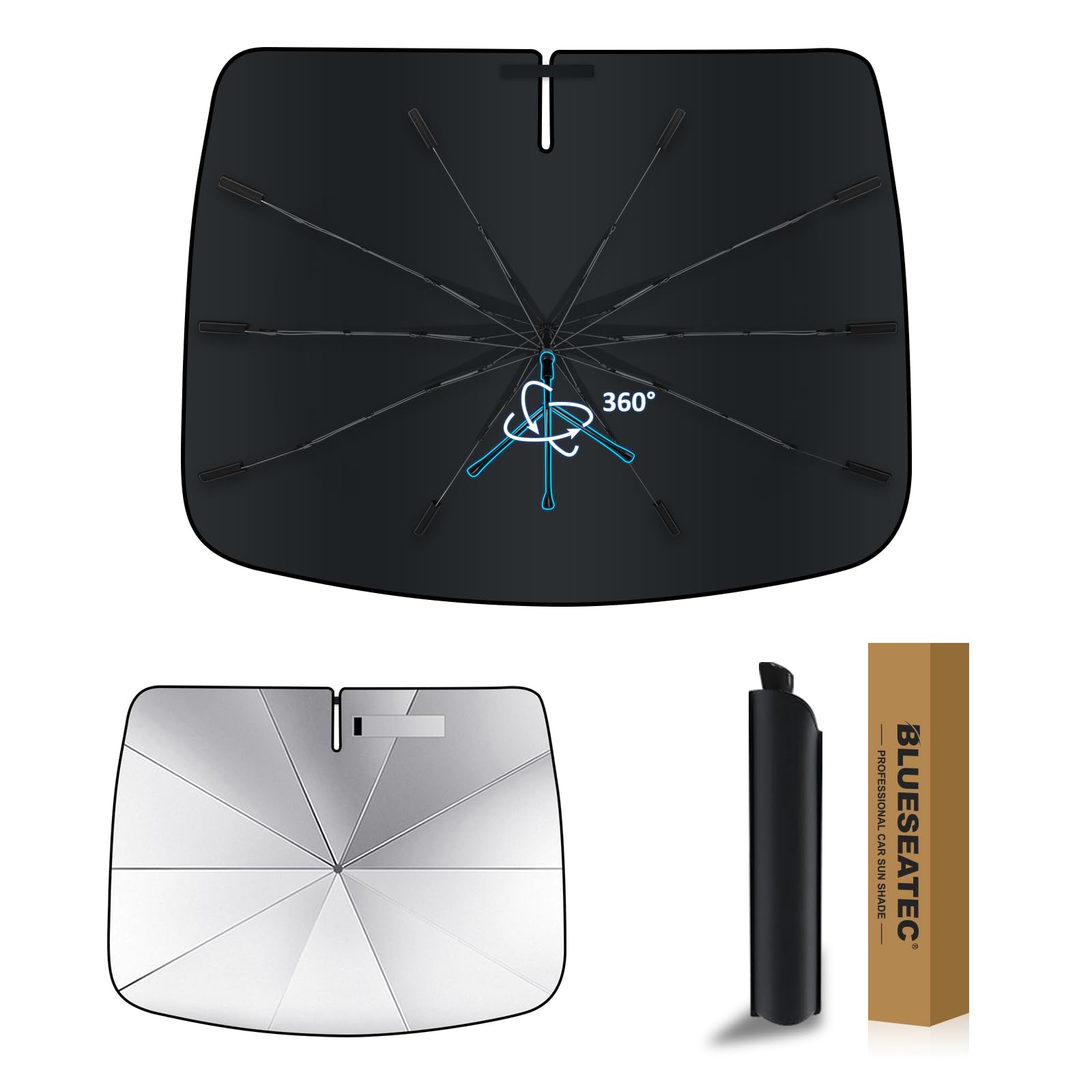 

Reinforced Rotating Windshield Sunshade for Honda Freed Sunshade with UV Flexible Light Easy Installation and Car Storage Bag Included [2025 Edition] чёрный