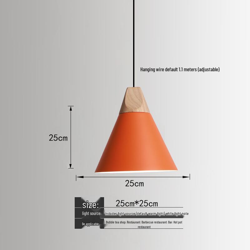 Orange Nordic Industrial Pendant Light for Restaurants & Bars